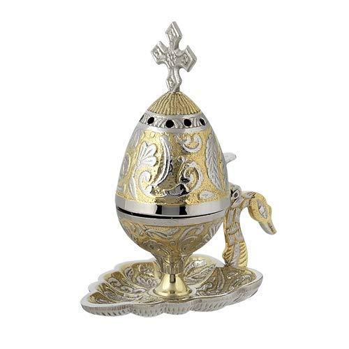 Christian Byzantine Orthodox Greek Censer Incense Burner Liturgy (4031-gn)