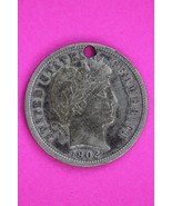 1902 ? Barber Liberty Dime Silver Coin Guaranteed Authentic Free Shippin... - $27.73 CAD