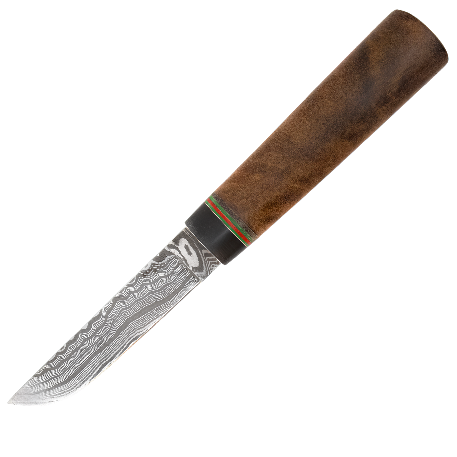 Kam Knife - P10 - Damascus Steel - Maun Wood G Micarta Handle - Fixed Bl... - $79.90
