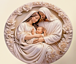 Holy Family Nativity Aluminum Round Image, New #Gftshp - £7.43 GBP