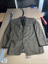 Hart Schaffner Marx Tweed Vintage Blazer 42L Brown Houndstooth Plaid Coa... - £41.08 GBP