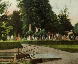 1910 Entrance to Alliance Cemetery Ohio Oh Vintage Postcard Tombstones - £13.63 GBP