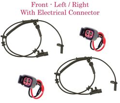 2 Kit ABS Wheel Speed Sensor Front Left &amp; Right W/ Connectors Fits: Dodge Jeep - £21.38 GBP