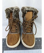 Lands End Womens Boots Sz 6 Fur Lined Brown - $25.95