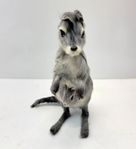 Vintage Australian Kangaroo &amp; Joey Real Fur Taxidermy Figurine Glass Eyes 9&quot; - £15.66 GBP