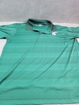 Michigan State Golf Polo Shirt Mens XL Green Embroidered Striped Pro EDGE - £10.86 GBP