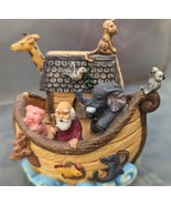 Small Noah&#39;s Ark Christianity Christian Resin Hinged Opens  Figurine Ani... - £14.12 GBP