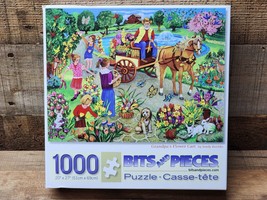 Bits &amp; Pieces Jigsaw Puzzle - “Grandpa&#39;s Flower Cart” 1000 Piece - SHIPS... - $18.79