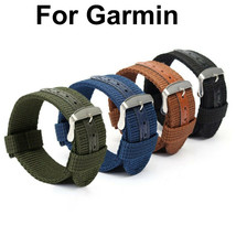 Military Canvas Watch Band Strap for Garmin Vivoactive 3 Forerunner 245 ... - $6.99