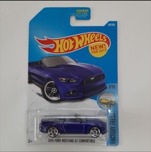 Hot Wheels 2015 Ford Mustang GT Convertible Blue 2017 Factory Fresh Collection - £10.94 GBP