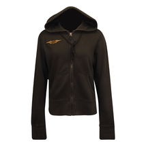 Harley-Davidson Women&#39;s Hoodie Black Wings Patch Logo Full Zip L/S (S08) - £36.57 GBP