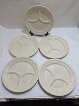 5 Vintage Homer Laughlin China Restaurant Ware Divided Plate Almond 9 3/4"  - $45.13