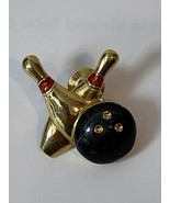 Vintage Avon Gold-Tone Bowling Tac Pin w/ Ball Signed 1” Inch - $18.00