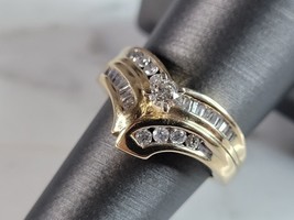 Womens Vintage Estate 14K Yellow Gold Diamond Ring, 5.9g E6618 - £555.67 GBP