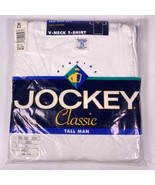 Jockey Classic Tall Man Sz XL 46-48 V-Neck T-Shirt Pack Of 2 Vtg 90&#39;s NOS - $34.64