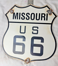 VINTAGE US ROUTE 66 MISSOURI AZ PORCELAIN METAL HIGHWAY SIGN GAS OIL ROA... - £85.43 GBP