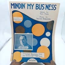 Vintage 1920s Sheet Music &quot;MINDIN MY BUSNESS&quot; Gus Kahn Walter Donaldson Ukulele - $18.39