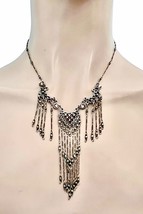 Retro Deco Inspired Fringe Dainty Elegant Necklace By Anne Koplik Made In USA - $83.60