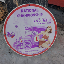 1967 Vintage National Championship 250 Mile Stock Car Race SignAMERICANA... - $148.45