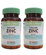10 Packs People's Choice Chelated Zinc Immune Health & Vision , 24 T... - $35.52