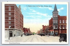 Postcard Eighth Street Looking East Holland Michigan MI - $7.61