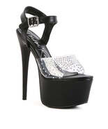 First Date Ultra High Heel Clear Sandals - $69.00