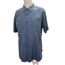 Patagonia Men Shirt Short Sleeve Button Up Plaid Blue Hiking Large L - £15.80 GBP