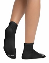 6 pair Women&#39;s Ladies Hanes Black Cushion Ankle Socks Size 5-9 - £9.79 GBP