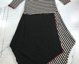 Noblu Dress Womens Extra Small Shirt Midi Dress Black Gray Striped Red L... - $27.80