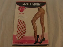 New Music Legs Hosiery Red Plus Size 9030Q Mini Diamond Net Pantyhose Nylon - £12.03 GBP