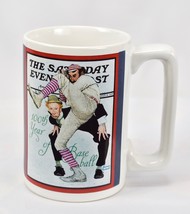 VTG 100th year of Baseball Norman Rockwell Mug Saturday Evening Post The Wind-Up - £15.78 GBP