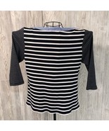 Tommy Hilfiger Black/White Striped 3/4 Sleeve Blouse Women&#39;s Size L Fits... - $263.43 MXN