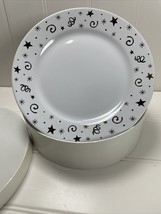 Set of 4 Pampered Chef Holiday Plates 8&quot; White Gold - $15.95