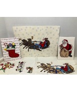 Vintage (19) Hand Crafted Machine Made Christmas Embroidered Appliqué Cr... - £43.66 GBP