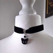 Black Cat Charm Necklace For Women Fashion Hip Hop Punk Jewelry Witch Accessory  - £12.68 GBP