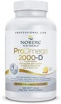 Nordic Naturals ProOmega 2000-D Lemon Flavor 120 Soft Gels 2150 mg Omega-3 - $450.50 MXN