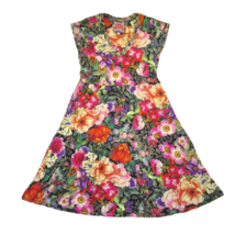 NWT Johnny Was Rosey Rain Tiered Tea Length Floral Print Stretch Jersey Dress S - £101.69 GBP