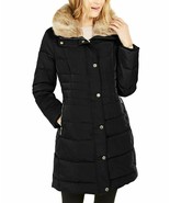 MICHAEL KORS Plus BLACK Down Puffer Quilted Coat Fur Hood Size 18 XXL 2X... - $300.21 CAD