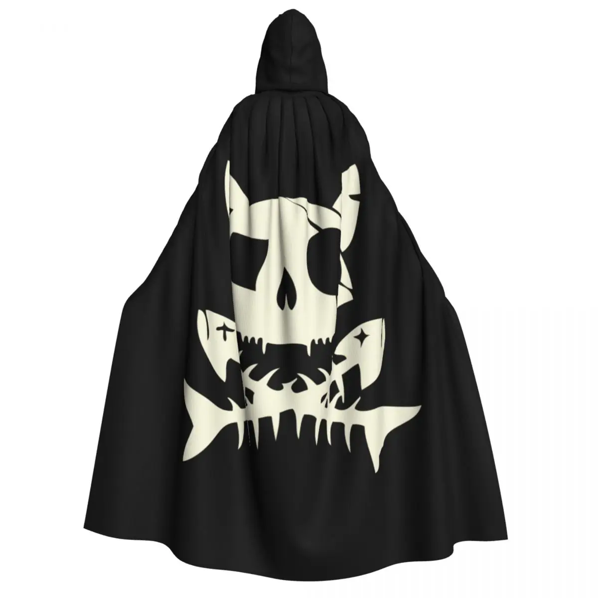 Cat Pirate Jolly Roger Hooded Velvet Cloak Adult Witch Carnival  Cloaks Capes Ro - £131.06 GBP