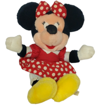 Vintage Disney World Land Minnie Mouse Polka Dot Dress Stuffed Animal 11.5&quot; - £27.14 GBP