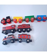 Vintage Wooden wood train set Geoffrey Brio Kidkraft set 8 pieces lot bl... - $462.20 MXN