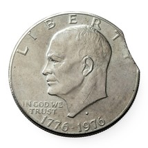 1976-D $1 Eisenhower Dollar Clipped Planchet Type Two AU Condition - $123.74