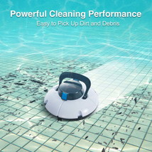 Cordless Robotic Pool Cleaner Vacuum w Dual Powerful Suction Above/In Ground  - £154.62 GBP