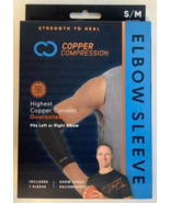 NEW Copper Compression CCCES/BS3 Copper Infused SMALL/MEDIUM Elbow Sleeve - £9.42 GBP