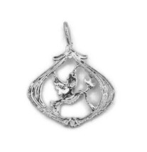 .925 Sterling Silver Peace Dove Charm Pendant - £11.79 GBP