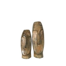 Contemporary Face Vase Bronze Sculpture Set - $799.00