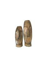 Contemporary Face Vase Bronze Sculpture Set - £628.74 GBP