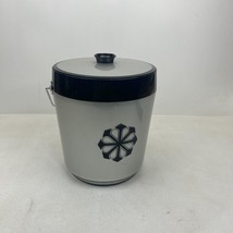 Vintage West Bend Thermo-Serv Ice Bucket  Black And Silver Retro FUN - $12.16