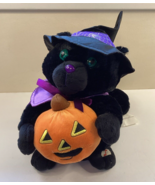 Halloween Animated Sound Motion Plush Cat Pumpkin &quot;Black Magic Woman&quot; Su... - £22.47 GBP