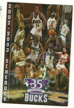 2002 Milwaukee Bucks Pocket Schedule - £3.86 GBP